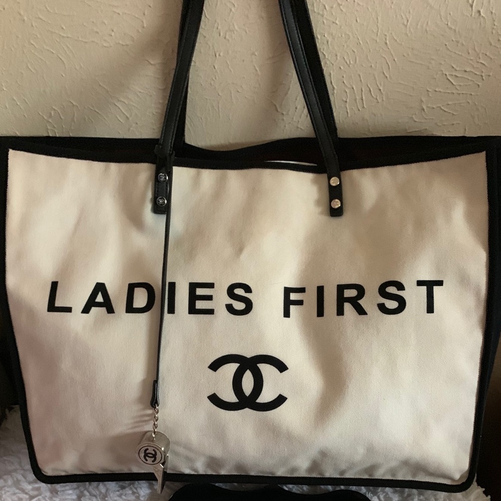 (SOLD) Auth Chanel Ladies First Shopping Tote Bag